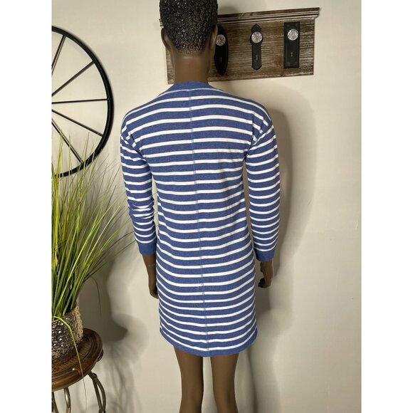 VINEYARD VINES Girl's Blue & White Striped Crewneck Mini Dress L - Picture 3 of 9